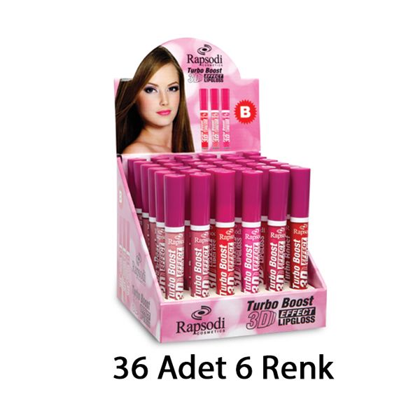 Turboboost Lipgloss - 36 Adet 6 Renk