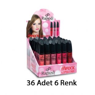 Rapsodi - Maxx Lipgloss - 36 Adet - 6 Renk